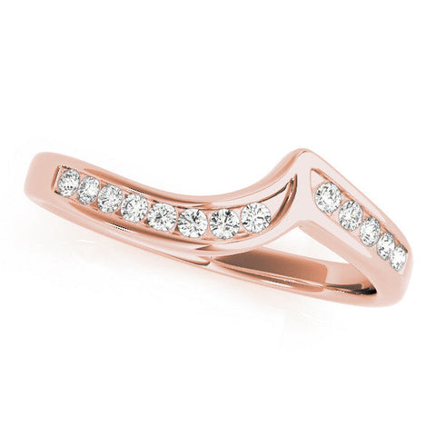 Rose gold Channel-Set Round Diamond Contour Band