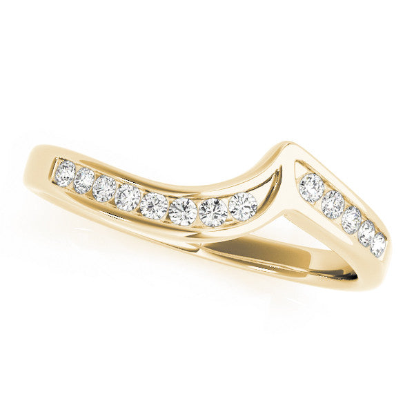 Yellow gold Channel-Set Round Diamond Contour Band
