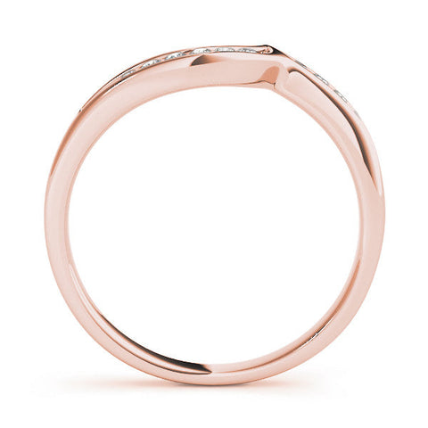 Rose gold Channel-Set Round Diamond Contour Band