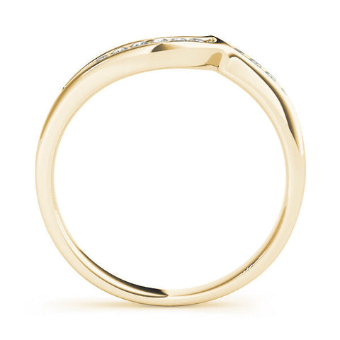 Yellow gold Channel-Set Round Diamond Contour Band