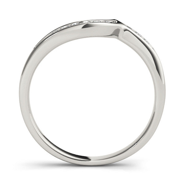 Platinum Channel-Set Round Diamond Contour Band