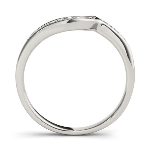 Platinum Channel-Set Round Diamond Contour Band