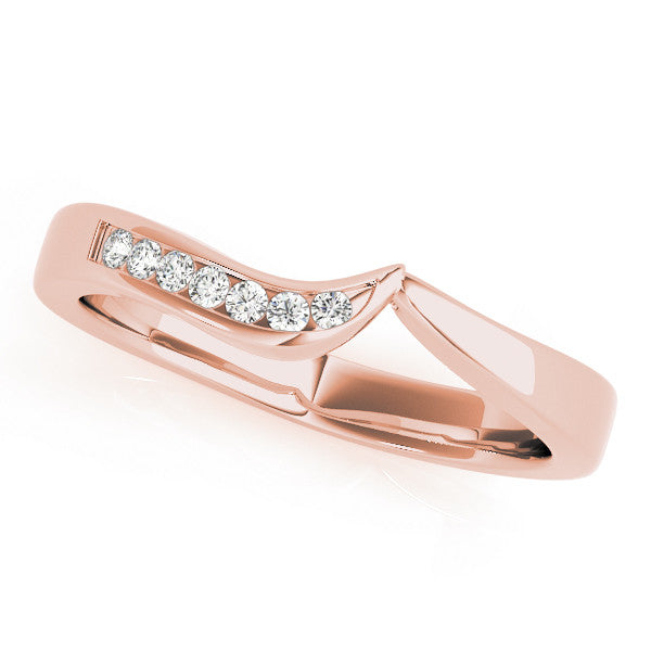 Rose gold Channel Set Round Diamond Contour Band