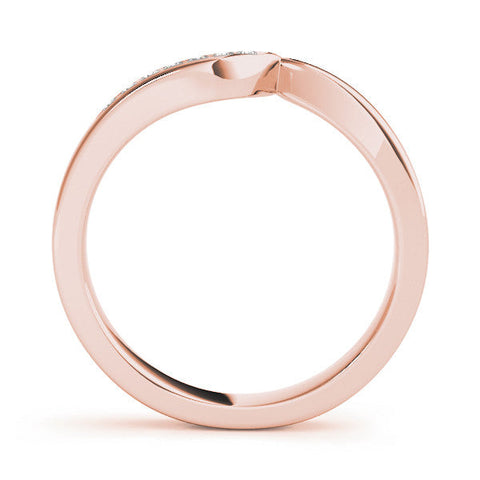 Rose gold Channel Set Round Diamond Contour Band