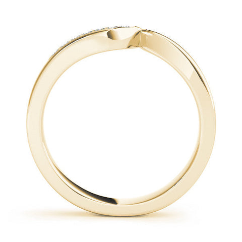 Yellow gold Channel Set Round Diamond Contour Band