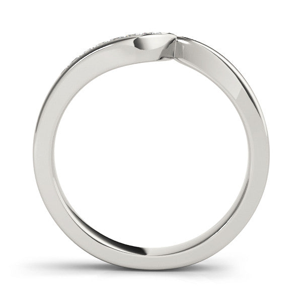 Platinum Channel Set Round Diamond Contour Band