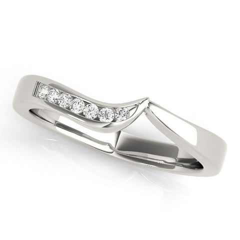 Platinum Channel Set Round Diamond Contour Band