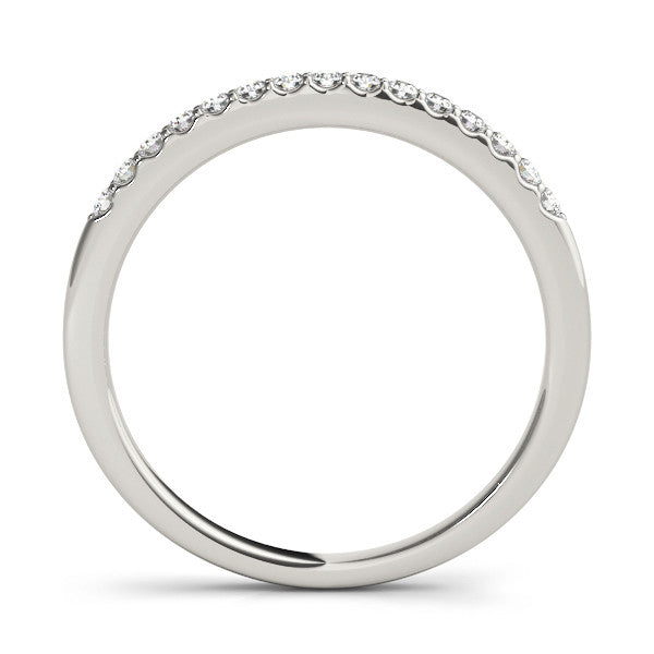 White gold Round Diamond Pavé Set Half Eternity Band