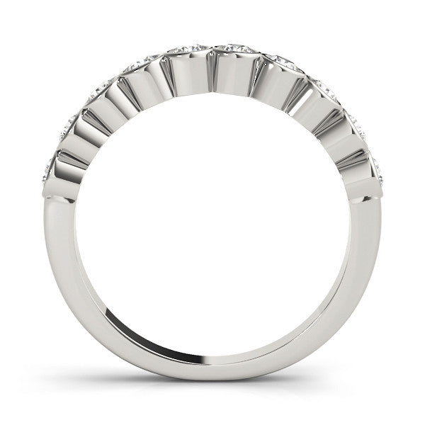 Silver Bezel Set Round Diamond Eternity Band