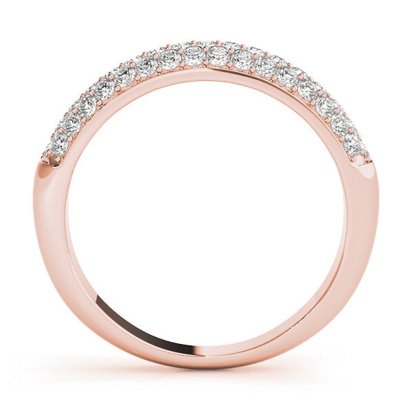 Rose gold Round Diamond Pave Set White Gold Eternity Band
