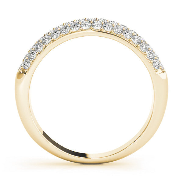 Yellow gold Round Diamond Pave Set White Gold Eternity Band
