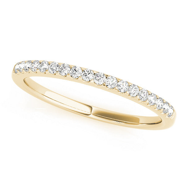 Yellow gold Round Diamond Half Eternity Prong Set Band
