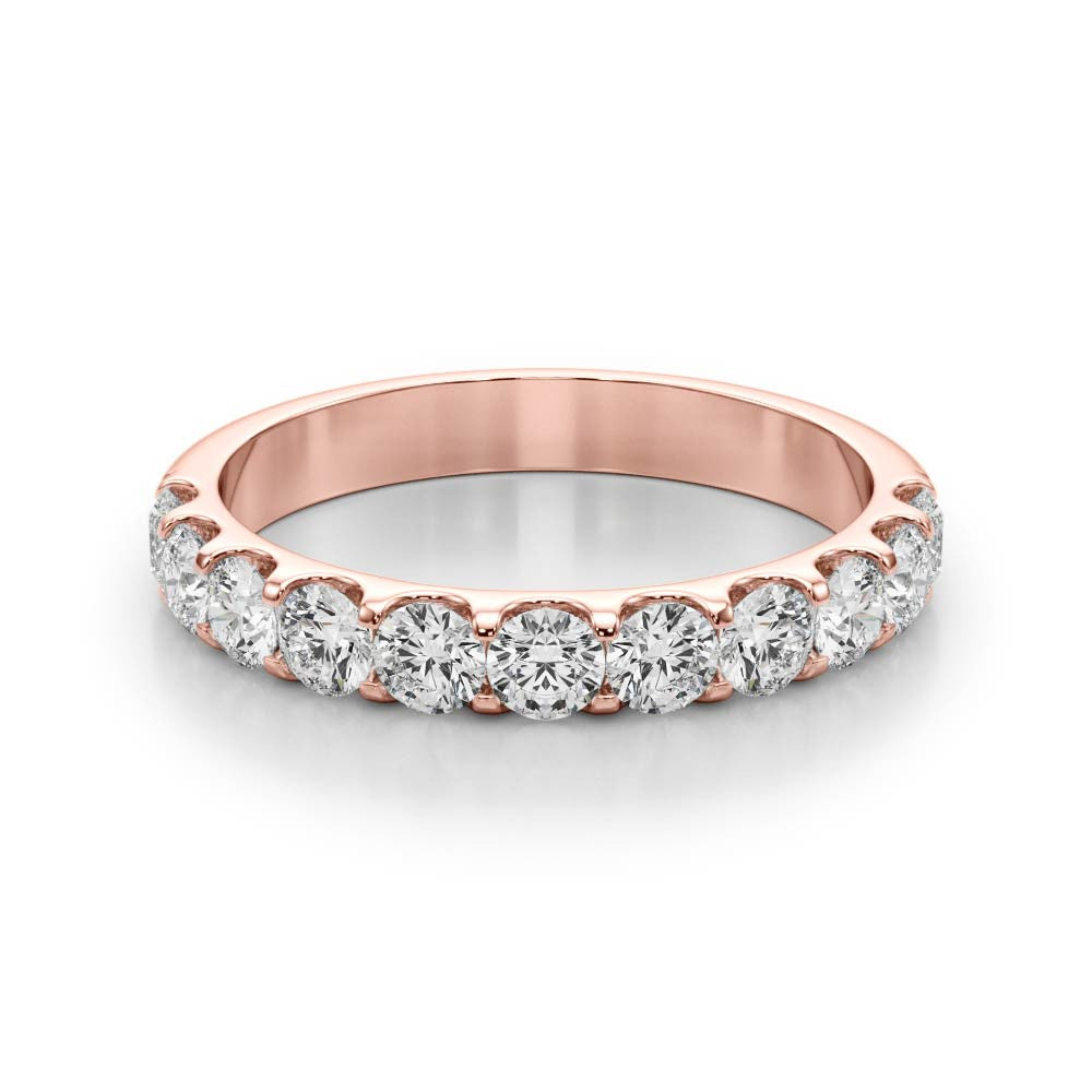 Rose gold Round Diamond Half Eternity Prong Set Band