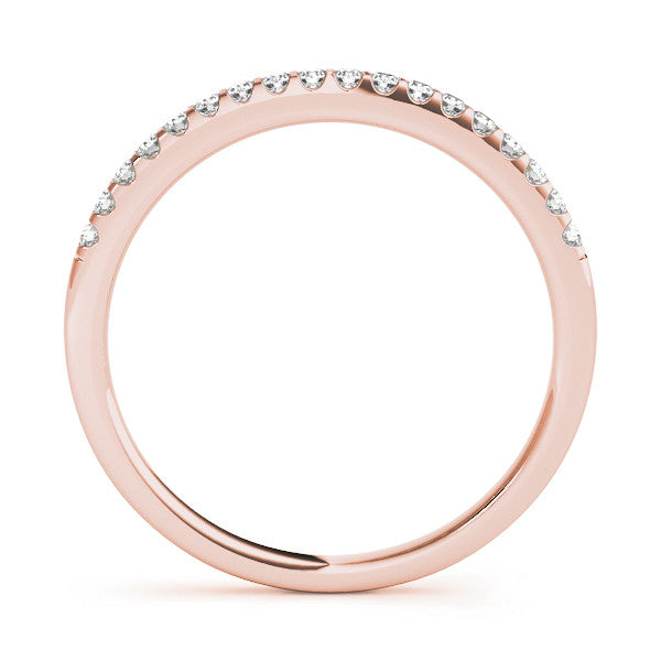 Rose gold Round Diamond Half Eternity Prong Set Band