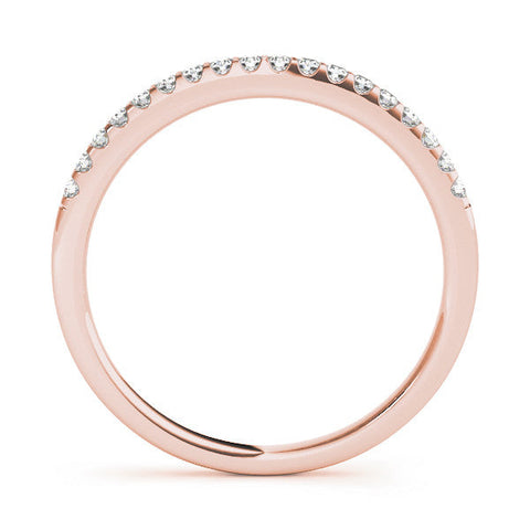 Rose gold Round Diamond Half Eternity Prong Set Band