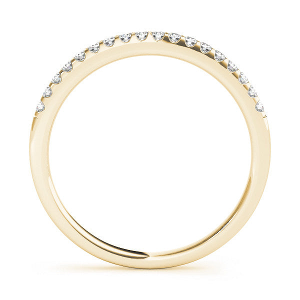 Yellow gold Round Diamond Half Eternity Prong Set Band