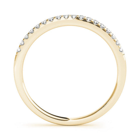 Yellow gold Round Diamond Half Eternity Prong Set Band