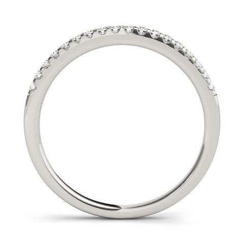 White gold Round Diamond Half Eternity Prong Set Band
