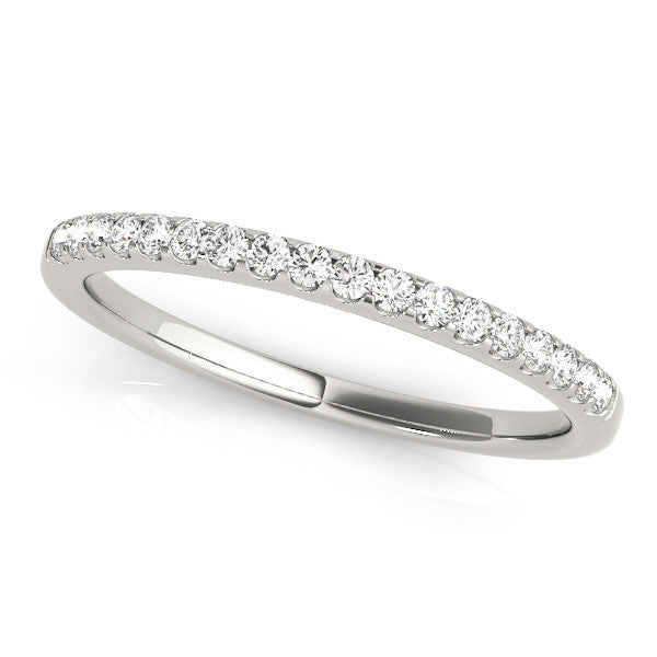 White gold Round Diamond Half Eternity Prong Set Band