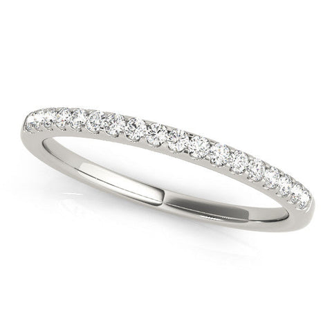 White gold Round Diamond Half Eternity Prong Set Band