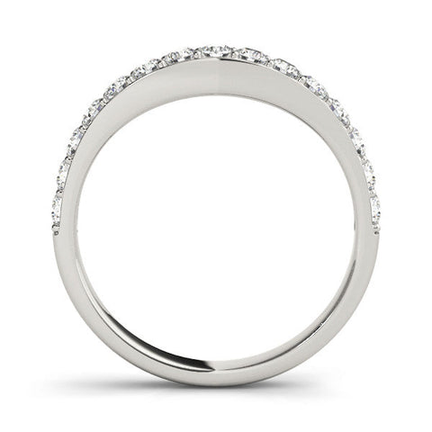 White gold Round Diamond Pavé Set Curved Eternity Band