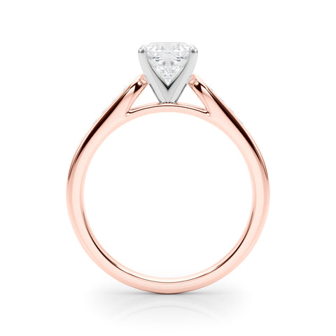 Rose gold Cushion Cut Channel Set Solitaire Engagement Ring with Four-Prong Setting