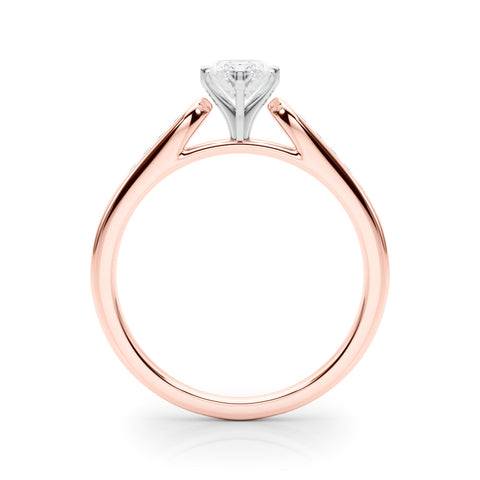Rose gold Marquise Cut Channel Set Solitaire Engagement Ring with Four-Prong Setting