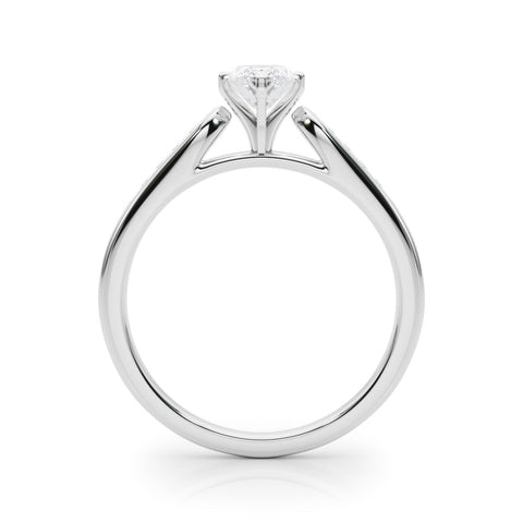 White gold Marquise Cut Channel Set Solitaire Engagement Ring with Four-Prong Setting