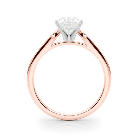 Rose gold Pear Cut Channel Set Solitaire Engagement Ring with Four-Prong Setting