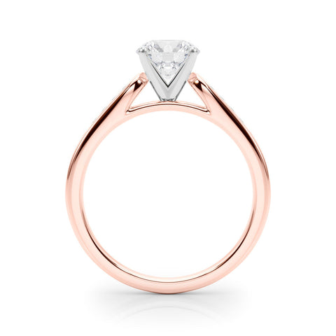 Rose gold Round Cut Channel Set Solitaire Engagement Ring with Four-Prong Setting