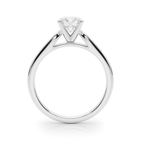 White gold Round Cut Channel Set Solitaire Engagement Ring with Four-Prong Setting