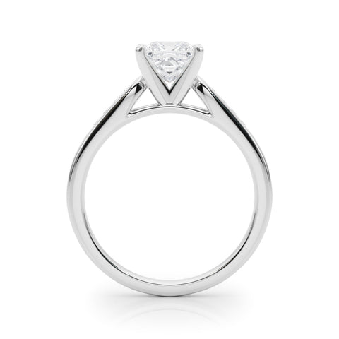 Platinum Princess Cut Channel Set Solitaire Engagement Ring with Four-Prong Setting