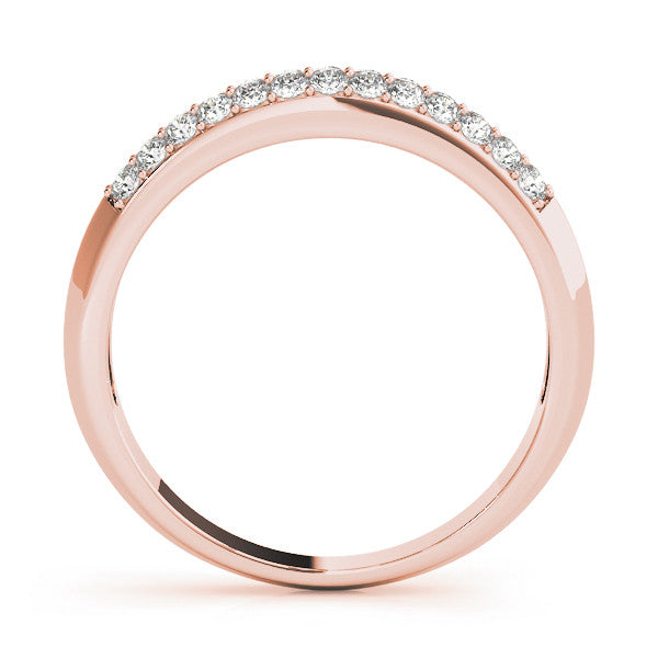 Rose gold Double Row Round Diamond Channel Set Eternity Band