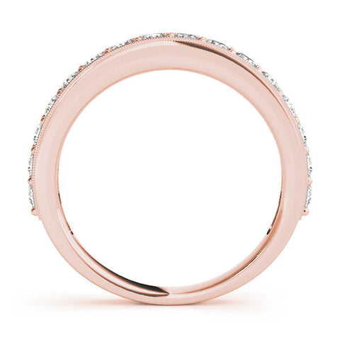 Rose gold Round Diamond Pavé Eternity Band with Milgrain Edge