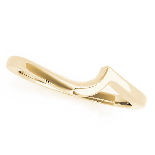 Yellow gold Chevron V-Shaped Contour Band