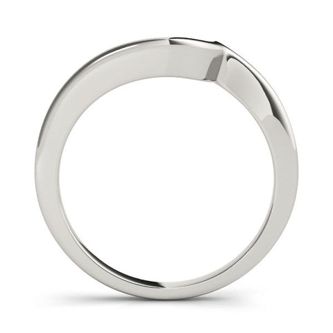 Platinum Chevron V-Shaped Contour Band