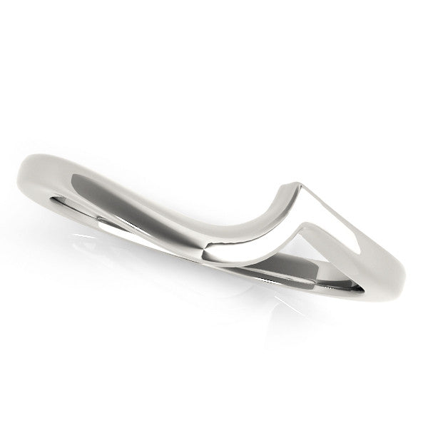 White gold Chevron V-Shaped Contour Band
