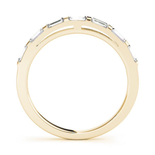 Yellow gold Channel Set Baguette Diamond Eternity Band