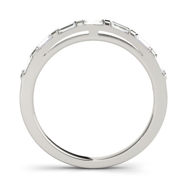 Platinum Channel Set Baguette Diamond Eternity Band