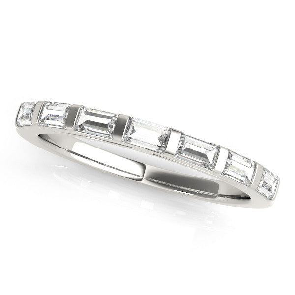 Platinum Channel Set Baguette Diamond Eternity Band