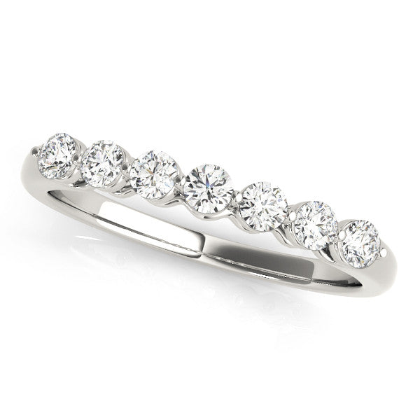 White gold Round Cut Diamond Prong Set Half Eternity Band