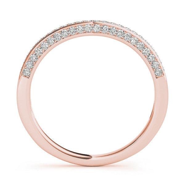 Rose gold Pavé Round Diamond Curved Band