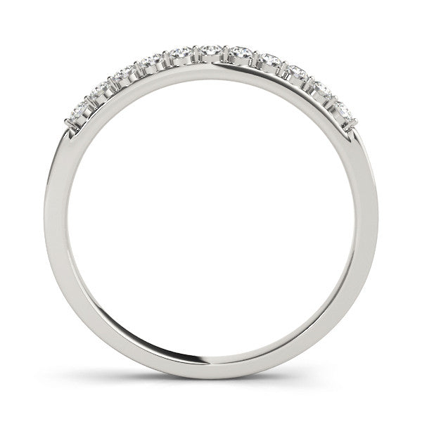 Silver Round Diamond Channel Set Eternity Band