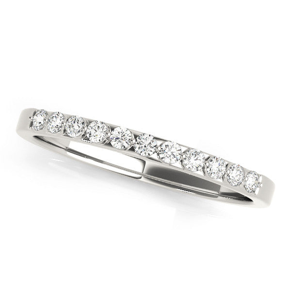 Silver Round Diamond Channel Set Eternity Band