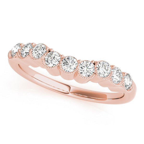 Rose gold Bezel-Set Round Diamond Half Eternity Band