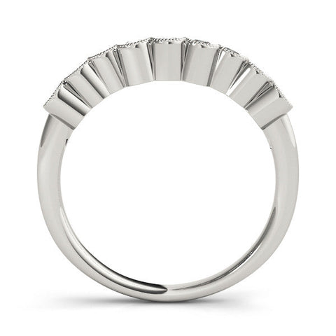 Platinum Bezel-Set Round Diamond Half Eternity Band