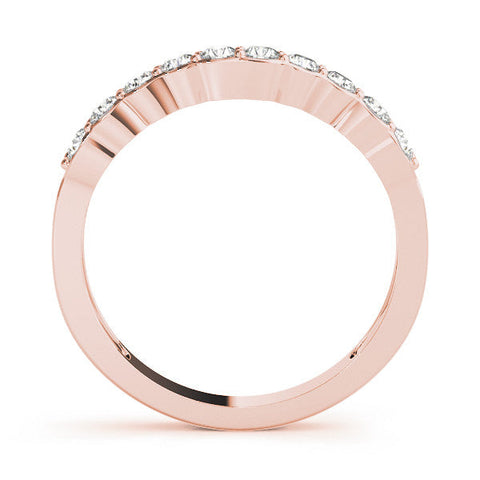 Rose gold Round Diamond Half-Eternity Band with U-Prong Setting