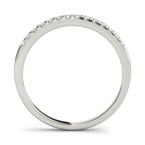White gold Round Diamond Half Eternity Pave Band with Shared Prong Setting