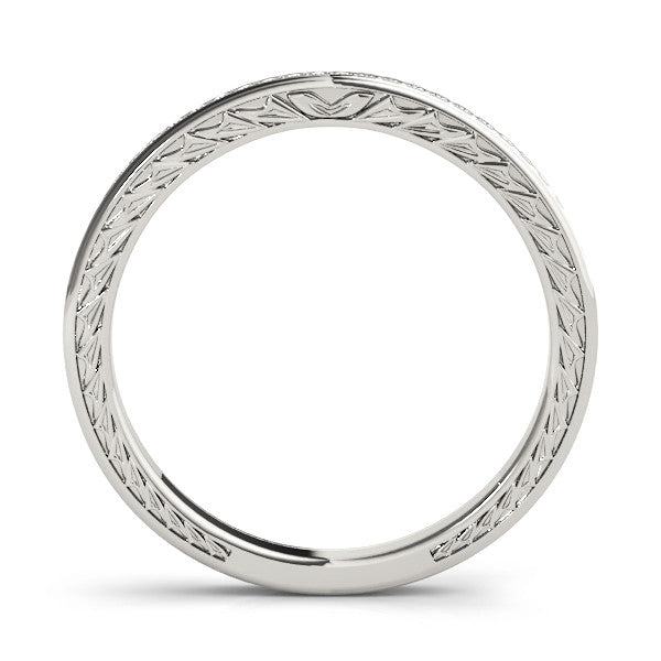 White gold Round Cut Diamond Pavé Eternity Band with Channel Setting