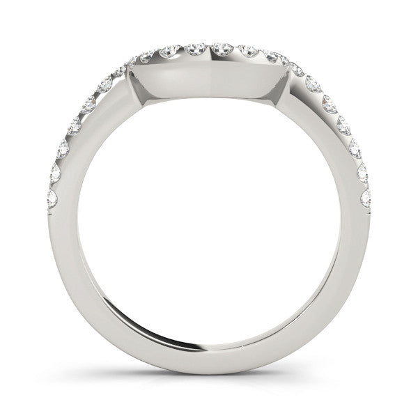 Silver Round Diamond Pavé Curved Eternity Band
